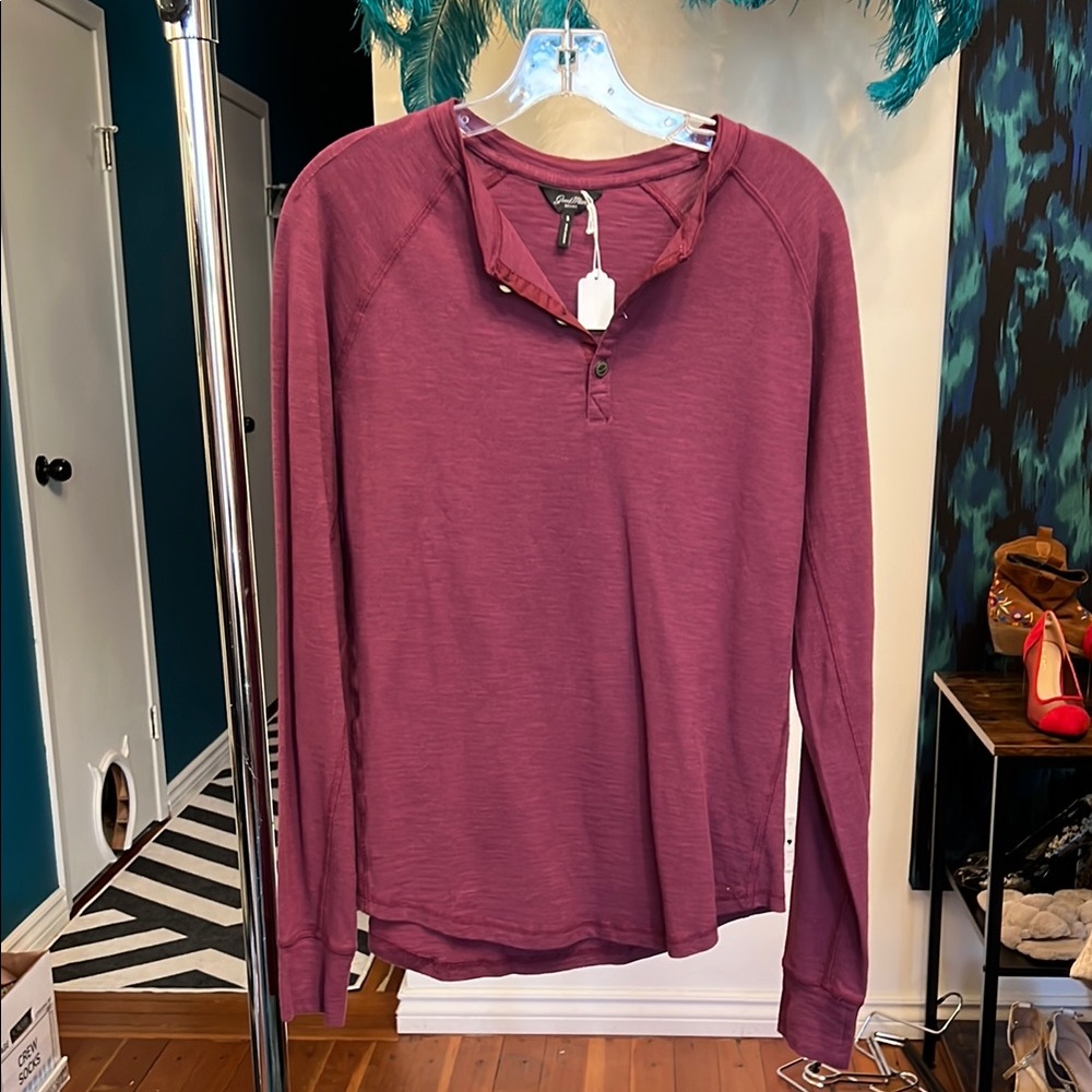 Men’s Goodman Burgundy Long Sleeve Henley